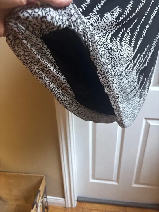 Women’s Black A-Line Skirt with White Botanical Print - Picture 5 of 6